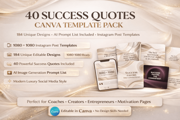 40 Success Quotes Canva Templates: Effortless Social Media Content