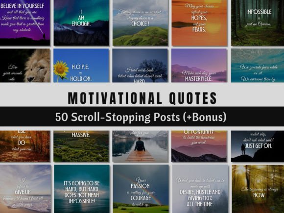 50 Motivational Quotes Canva Templates: Elevate Your Feed
