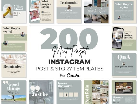 Instagram Canva Templates Mint Pastel: Your Multipurpose Design Toolkit