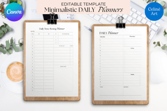 Streamline Your Day with Canva Minimalist Daily Planner Templates
