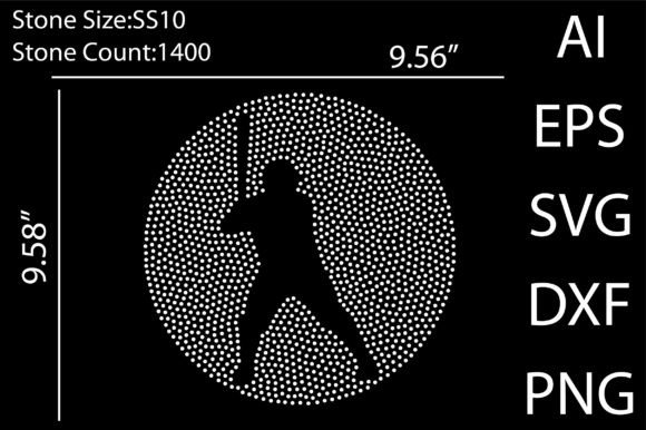 Swing for the Fences with Baseball Man Rhinestone Templates